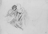 Woman and Child, John Singer Sargent (American, Florence 1856–1925 London), Charcoal on off-white wove paper, American